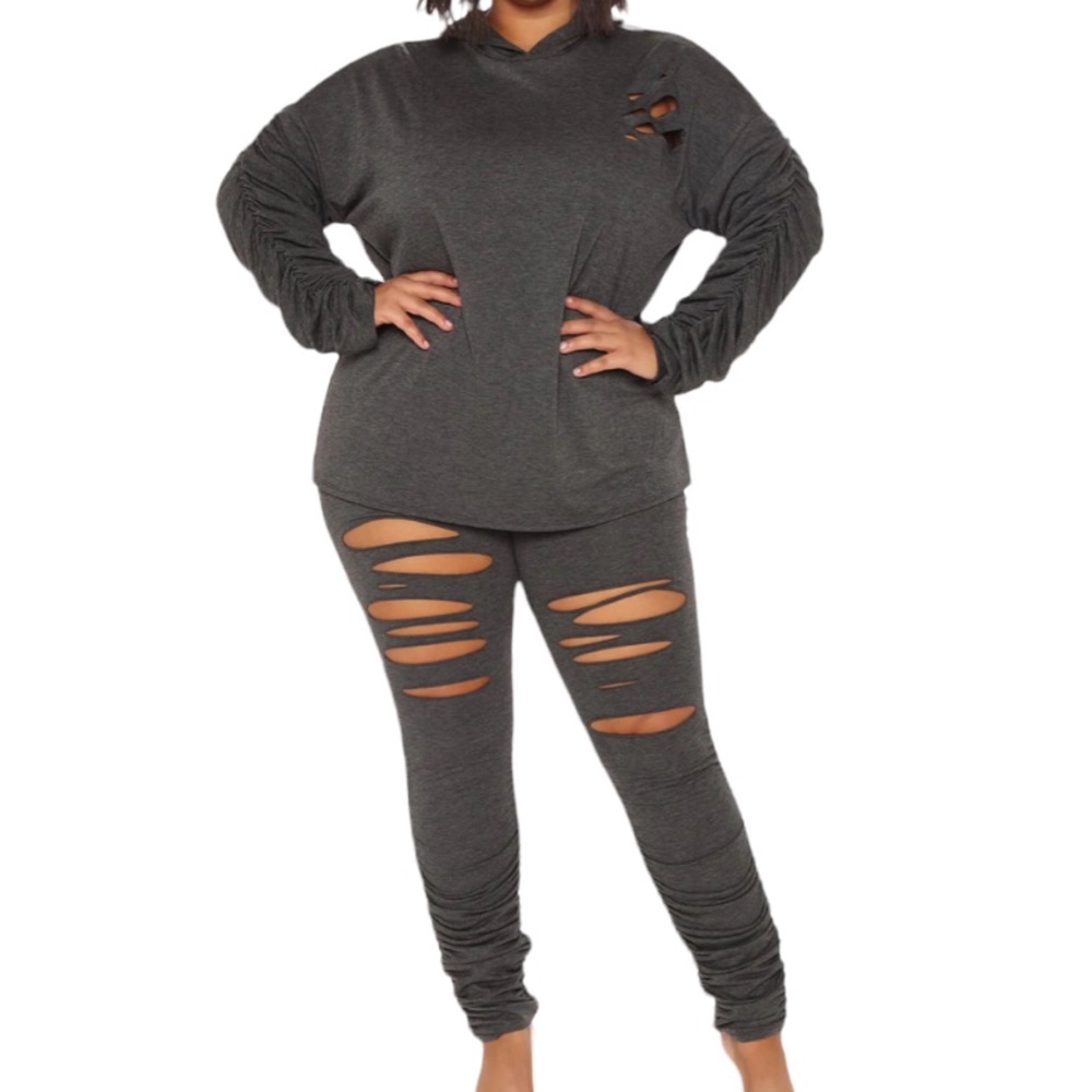 Two Piece Ruched Leggings Set - Picture 8 of 8
